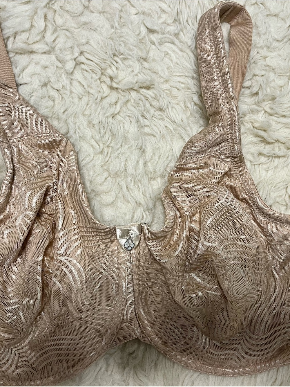 Women’s 2 Underwire Bras in Champagne Metallic & lace